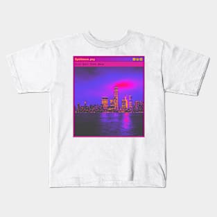 Synthwave Aesthetic City. Kids T-Shirt